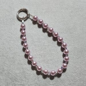 Purple Pearl Beaded Wristlet Keychain